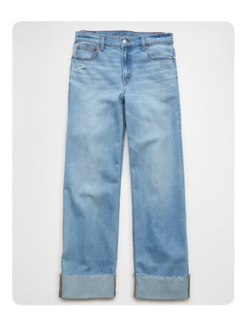 American Eagle High Waisted Stovepipe Cuffed jeans